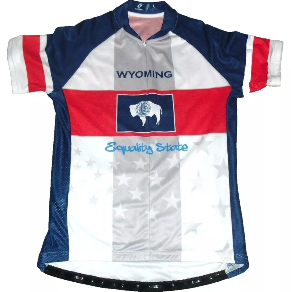 Wyoming Equality State Womens Girls Scudo Cycling Jersey Shirt sz. Large New